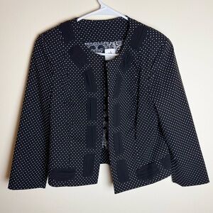 CAbi Black and White Polka Dot Blazer Size 4 Business Casual